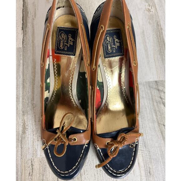 Milly for Sperry Top-Sider Women’s 9.5 Blue Leather Espadrille Wedge Sandals - Picture 5 of 9